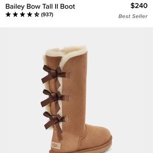 Bailey Bow II Tall Ugg Boots in chestnut size 8